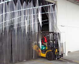 Forklift ribbed PVC strip curtains