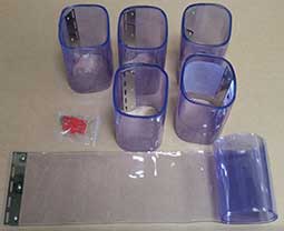Individual lengths of PVC cut by the metre from the roll, with or without steel plates attached.