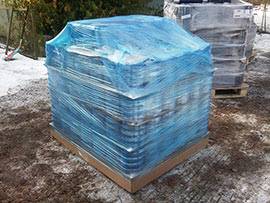 Large strip curtain on a pallet